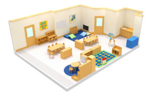 Version three 3D image of preschool in Fort Myers classroom at Connection Point Early Learning Center